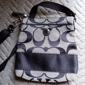 Y2K Coach Black and Gray Women's crossbody Bag
